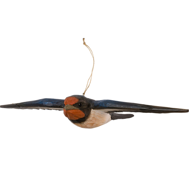 Flyvende Landsvale DecoBird - Håndskåret Træfigur Af Wildlife Garden