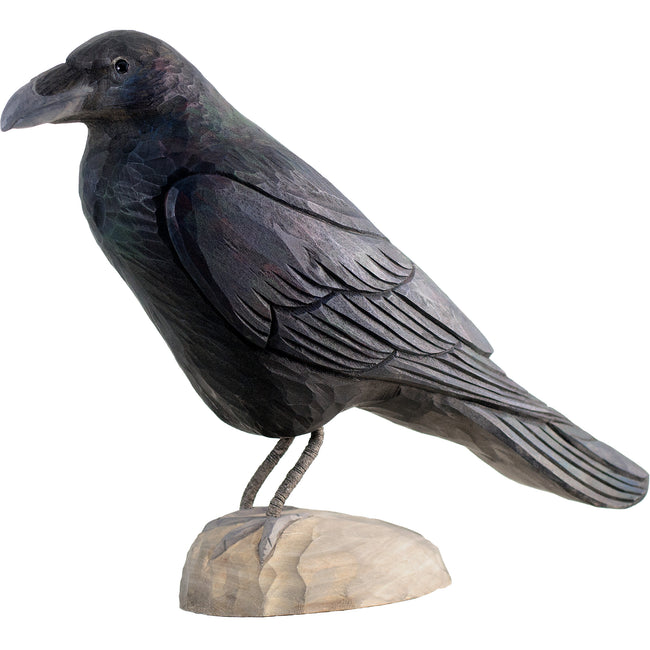Ravn DecoBird - Håndskåret Træfigur Af Wildlife Garden