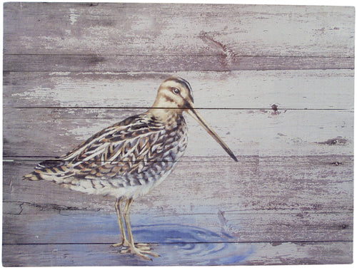 Tryk på træ med Skovsneppe ca. 33x25 cm – Trade Winds