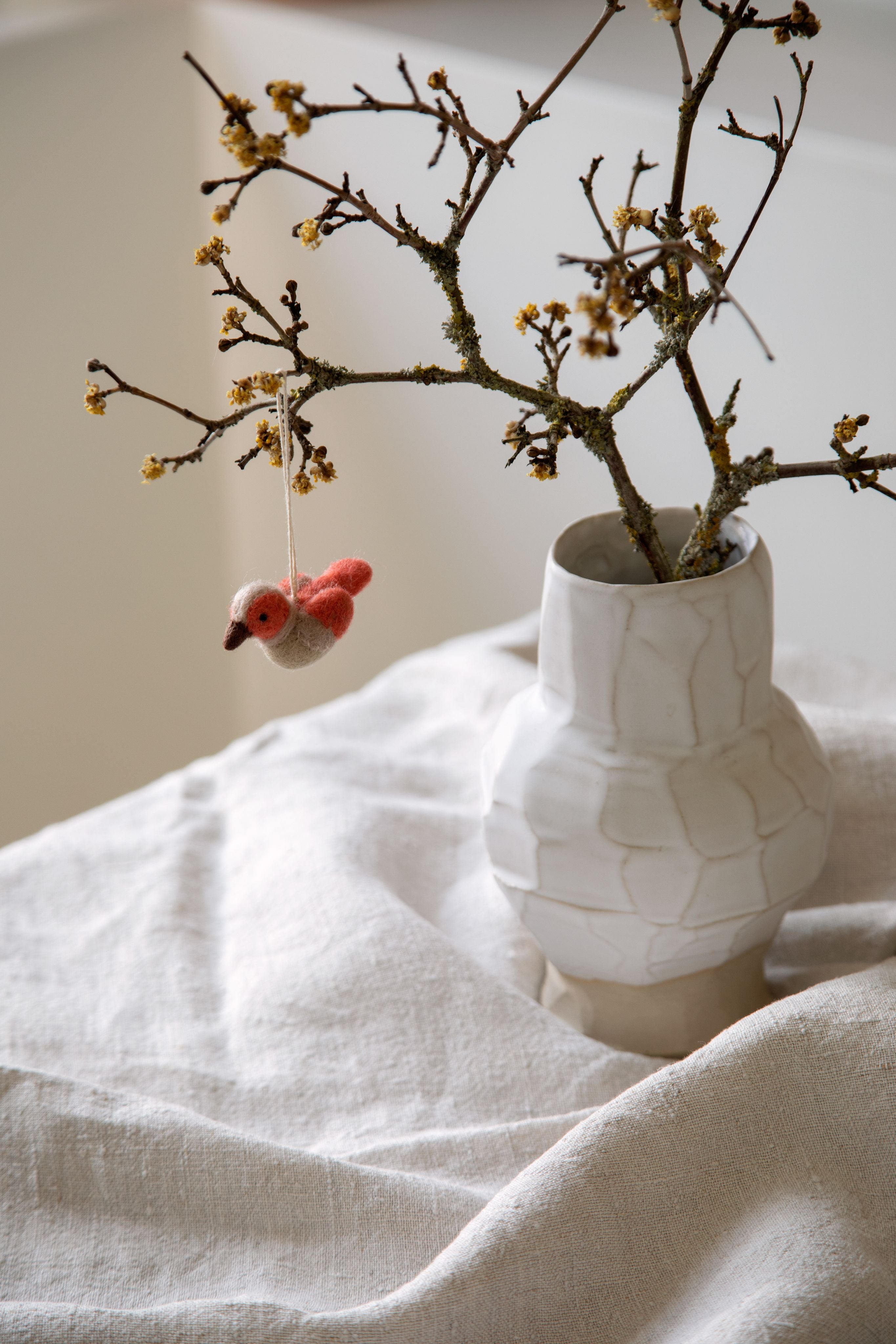 Mini Sparrow - Coral/Beige - Gry & Sif - H:3 L:5,5 cm