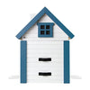 Multi-Fuglekasse/Foderhus - White and Blue Cottage - Ekskl. Pæl