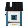 Multi-Fuglekasse/Foderhus - White and Blue Cottage - Ekskl. Pæl