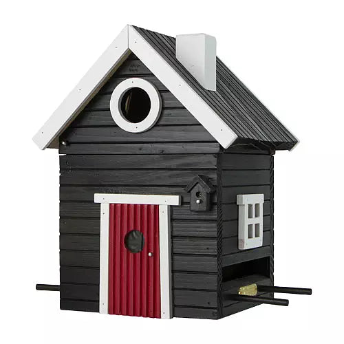 Multi-Fuglekasse/Foderhus - Black Cottage - Ekskl. Pæl