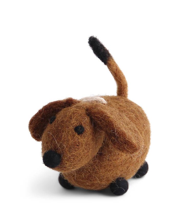 Dog - Brown - Gry & Sif - H:4,5 L:7,5
