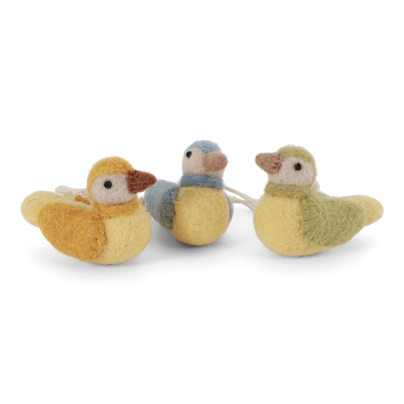 Mini Sparrow - Yellow - Sæt m. 3 - Gry & Sif - H:3 L:5,5 cm