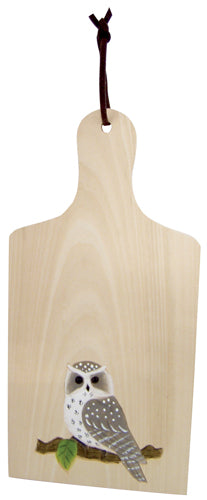 Spækbræt i træ med Ugle - 13,5 x 27 x 1 cm – Trade Winds