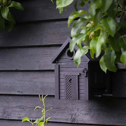 Multi-Fuglekasse/Foderhus - Carbon Black - Ekskl. Pæl