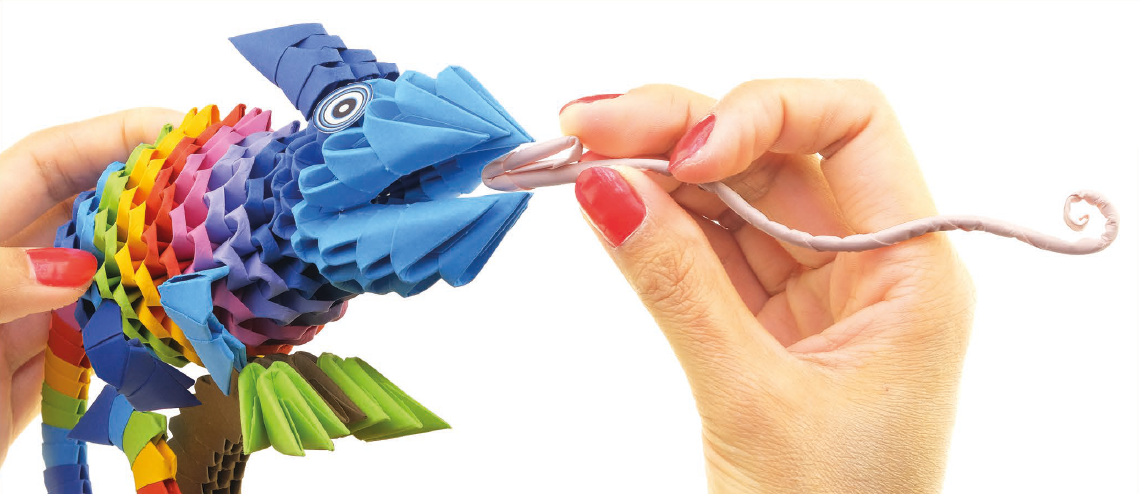 3D Kameleon - Origami (Byg-selv papirskulptur - 380 pcs)