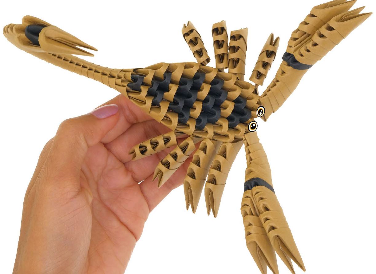 3D Skorpion - Origami (Byg-selv papirskulptur)