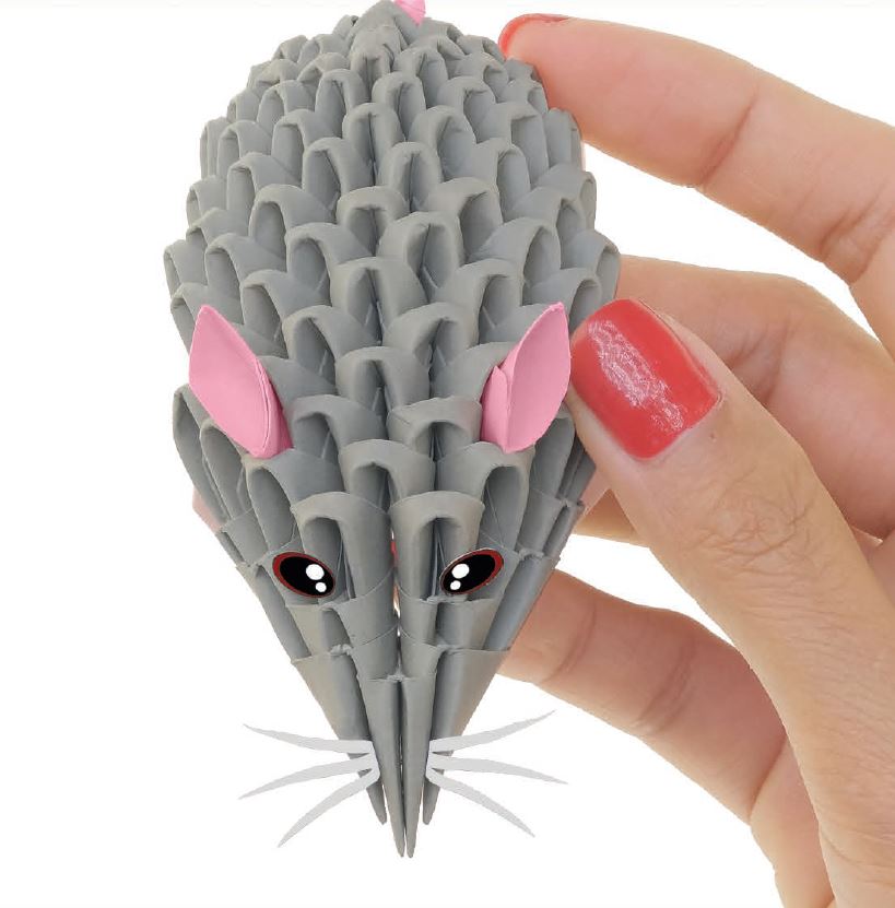 3D Mus - Origami (Byg-selv papirskulptur)