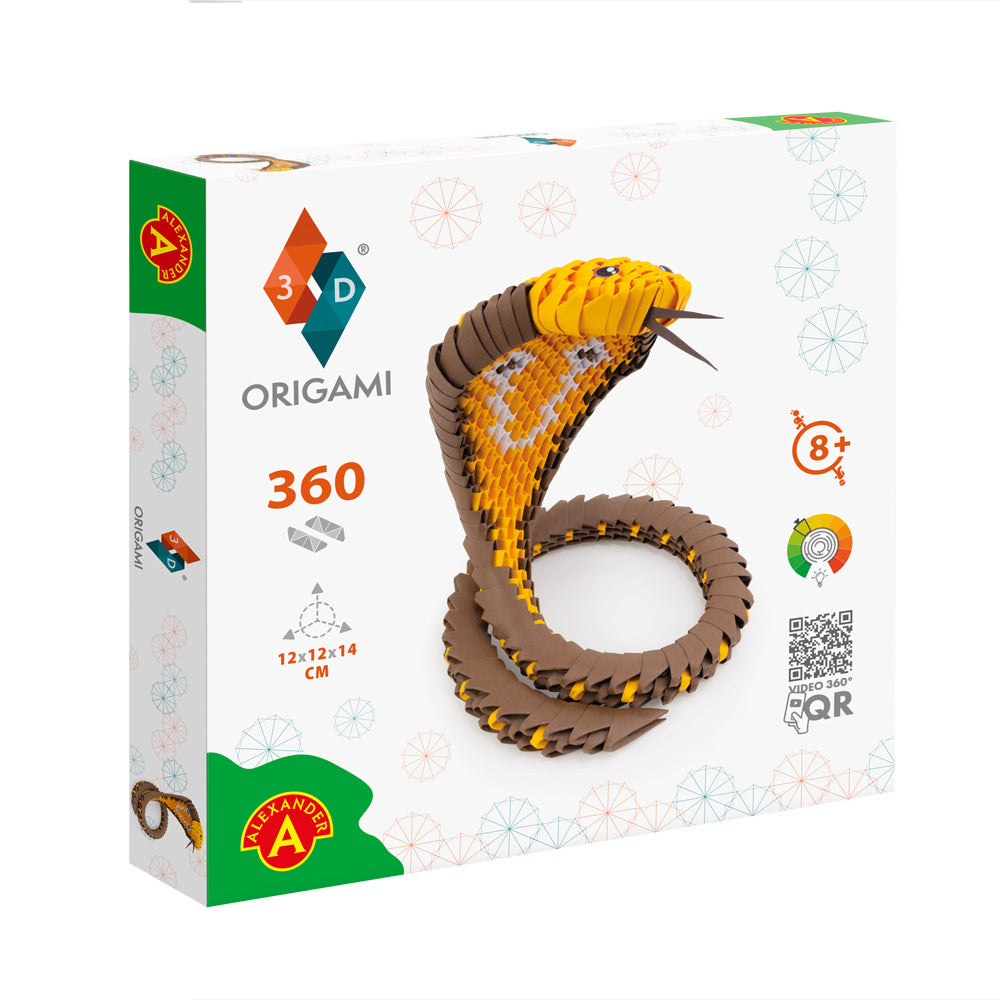 3D Kobra - Origami (Byg-selv papirskulptur - 360 pcs)
