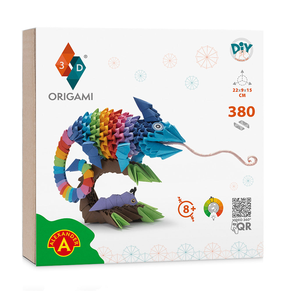 3D Kameleon - Origami (Byg-selv papirskulptur - 380 pcs)
