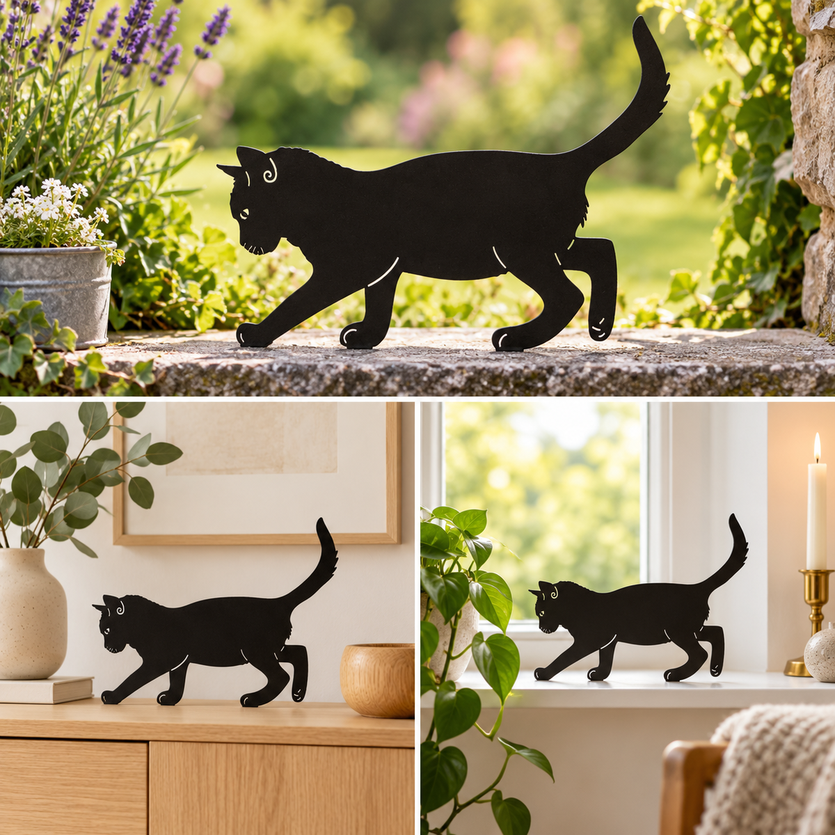 Balancerende kat – metalsilhuet fra Wildlife Garden – Udgår