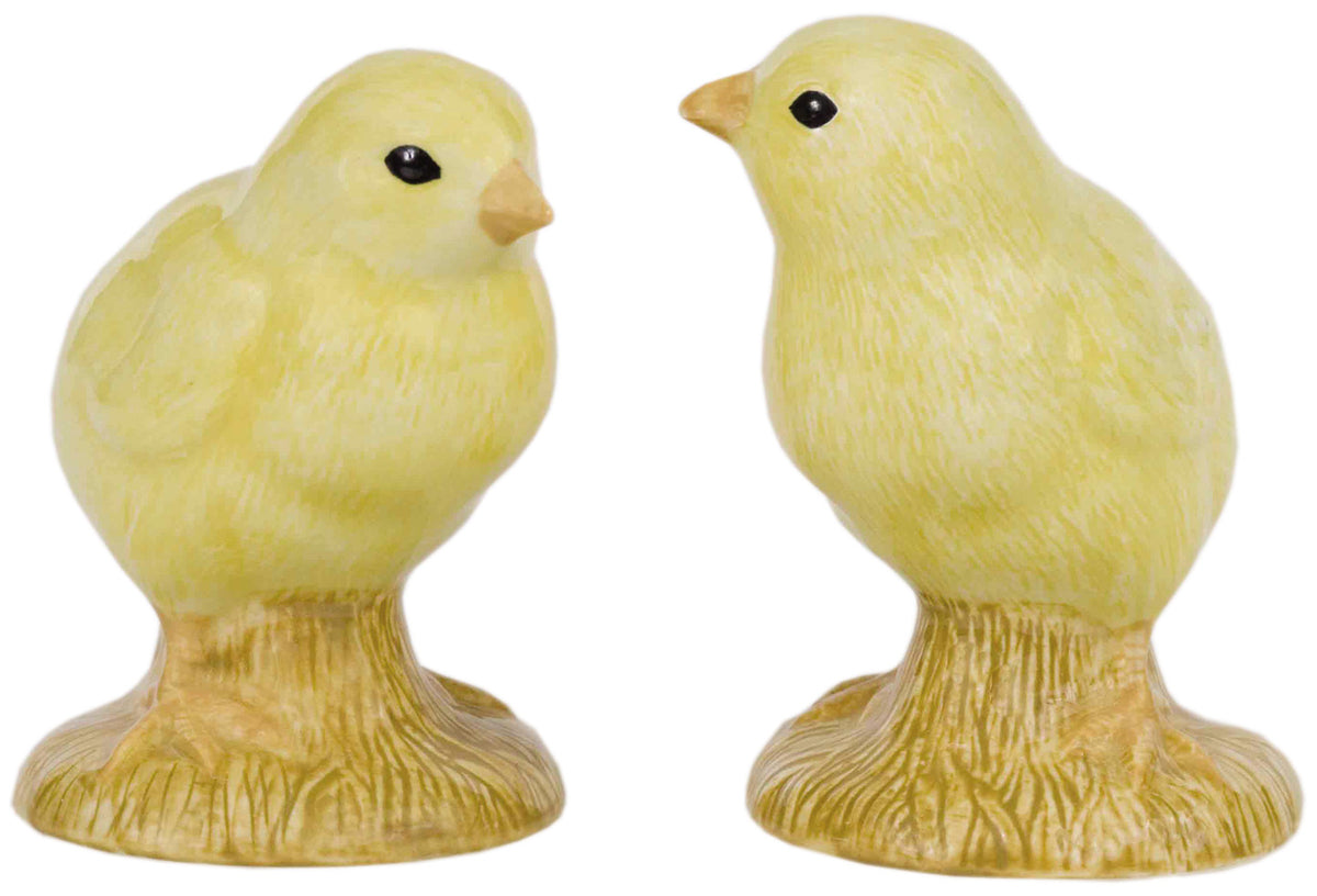Salt- og pebersæt med Gul kylling  – Håndmalet stentøj fra Quail