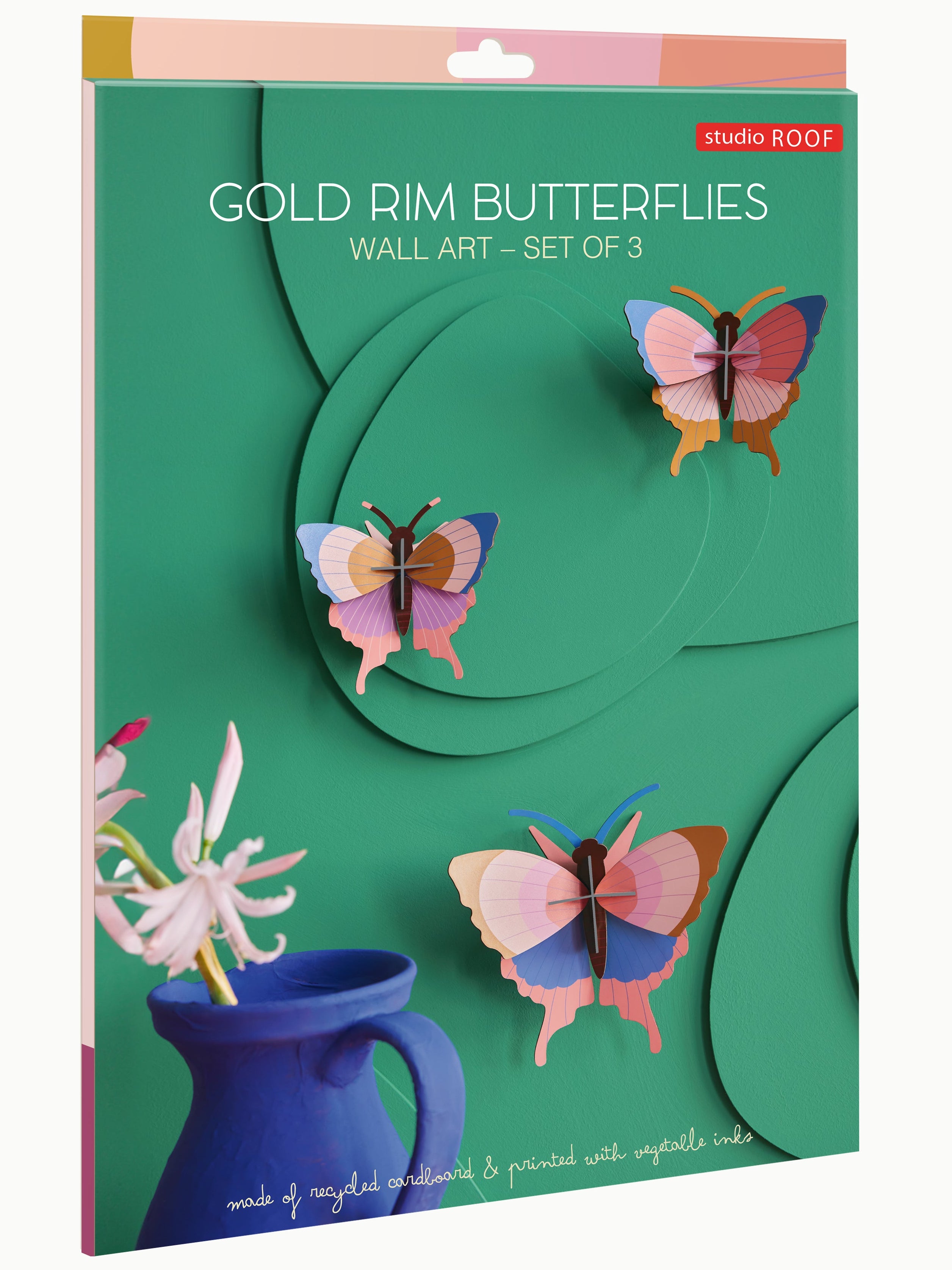 Gold Rim Butterflies sæt m. 3 stk. - Studio ROOF