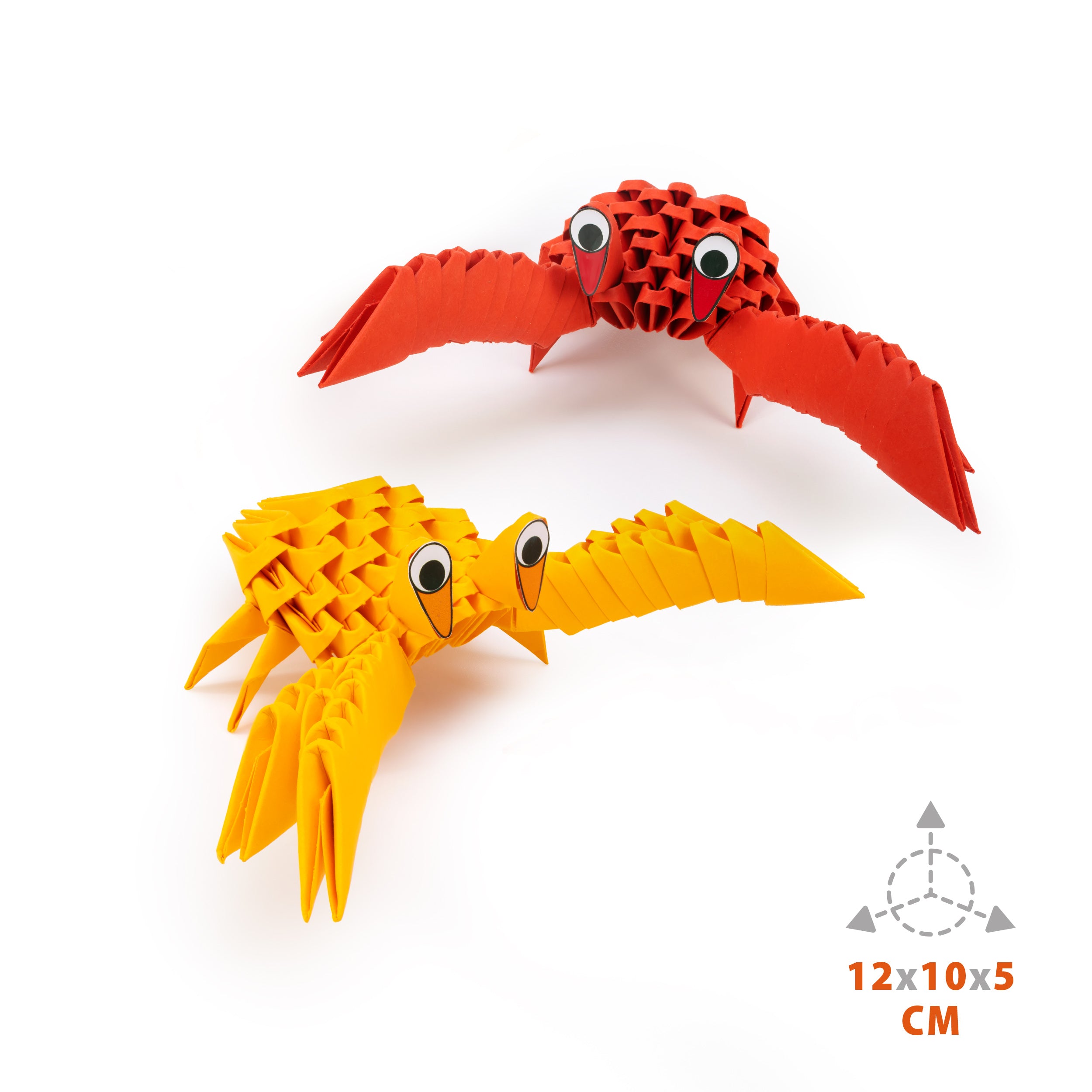 3D krabber - Origami (Byg-selv papirskulptur)