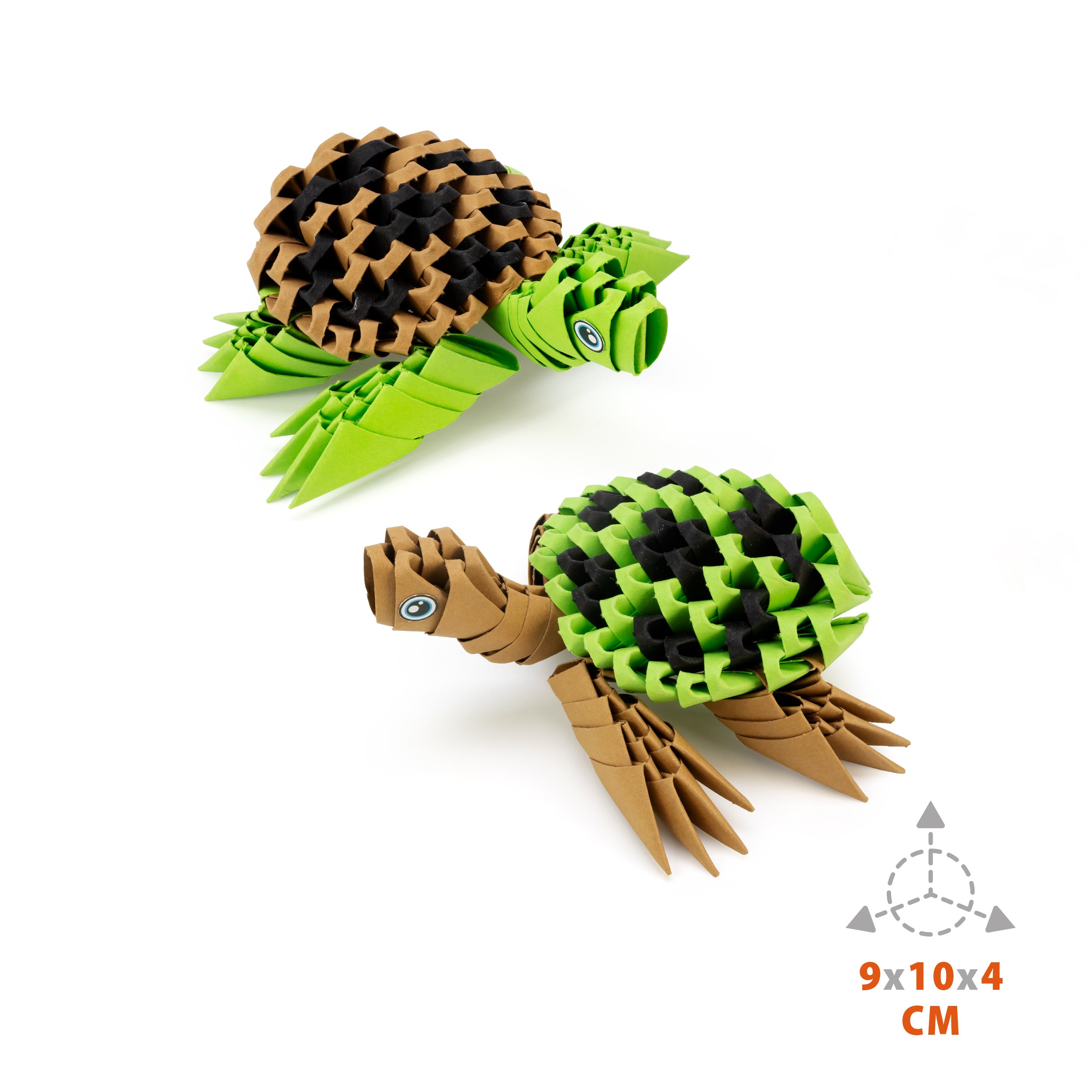 3D Skildpadder - Origami (Byg-selv papirskulptur)