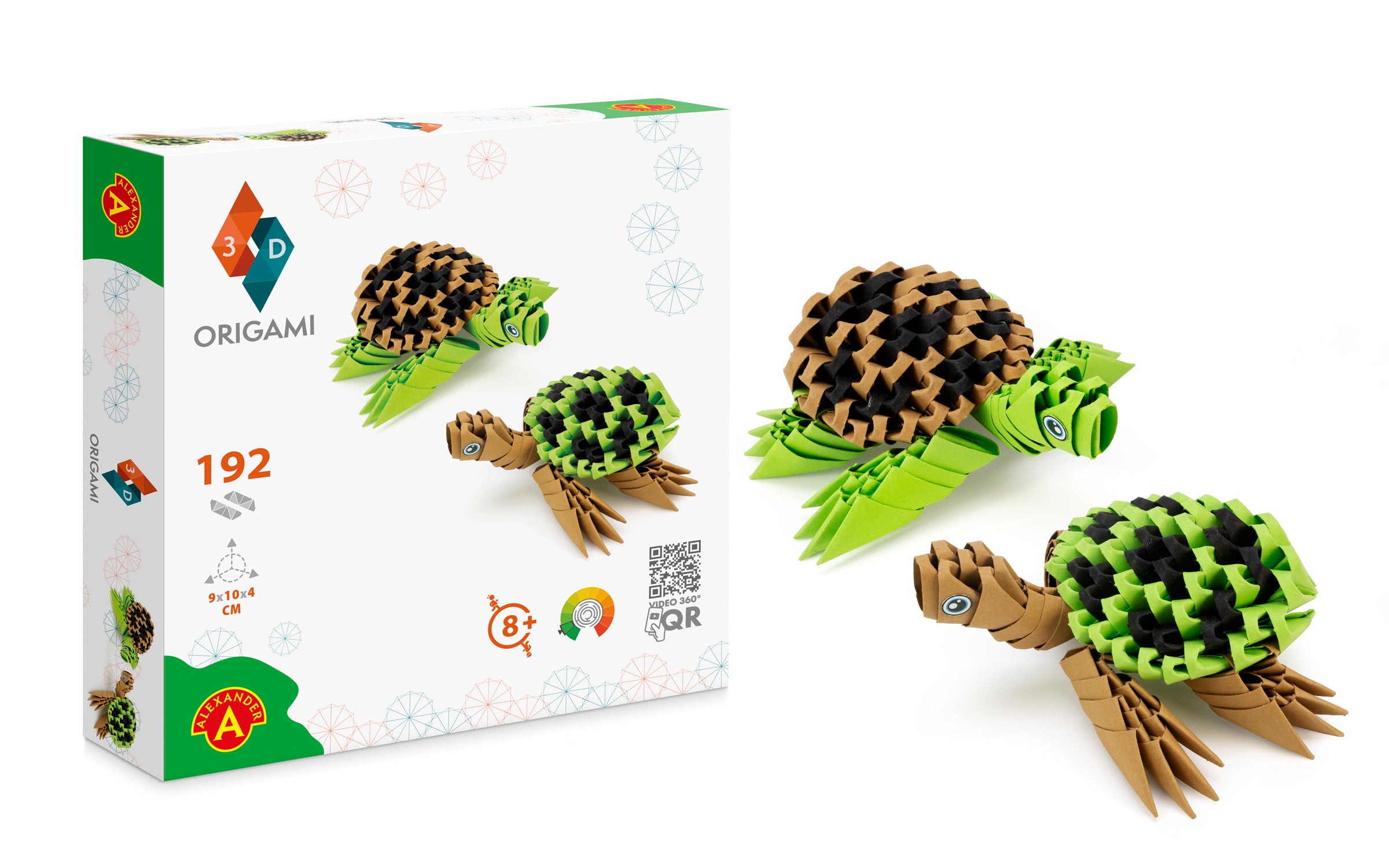 3D Skildpadder - Origami (Byg-selv papirskulptur)