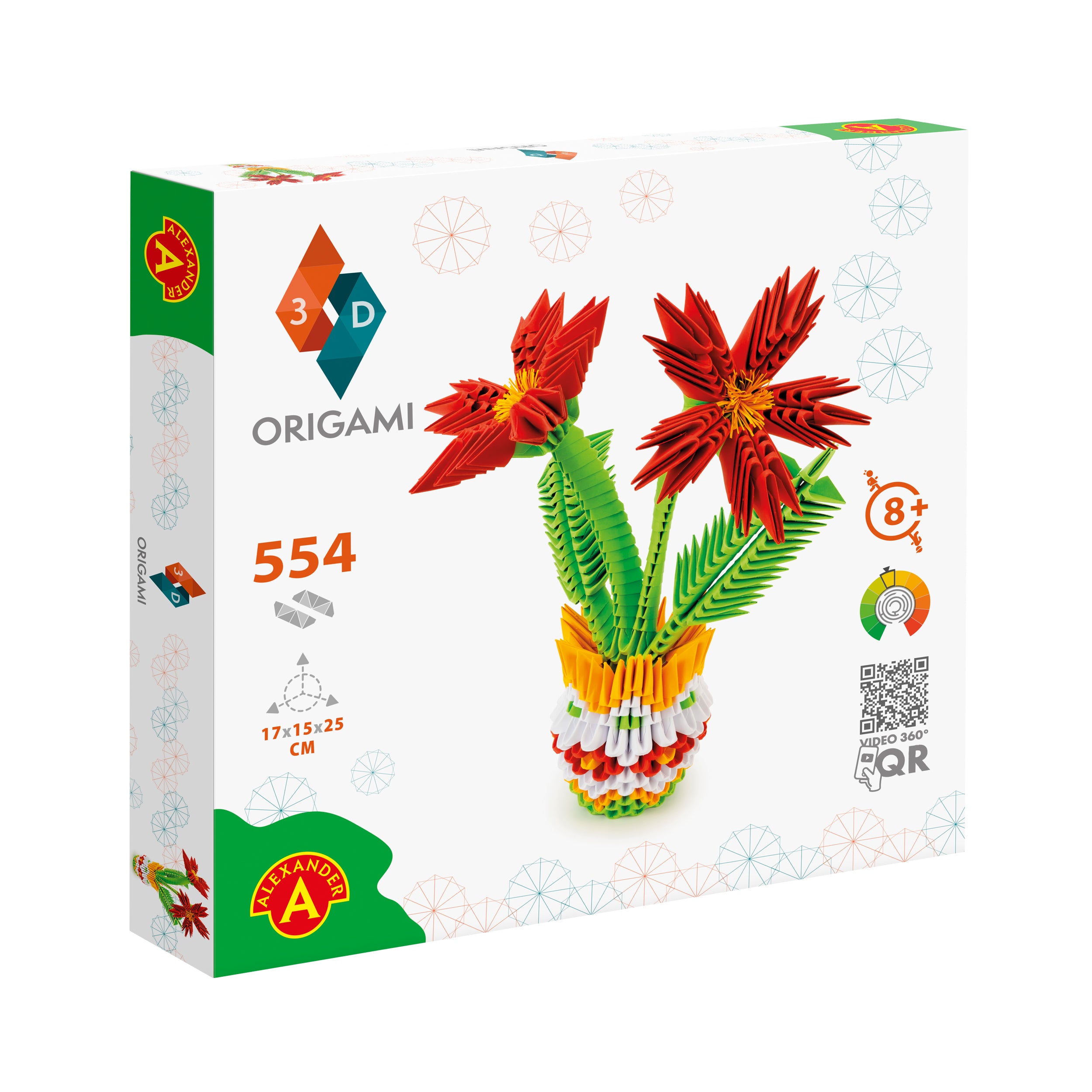 3D Blomster - Origami (Byg-selv papirskulptur - 554 pcs)