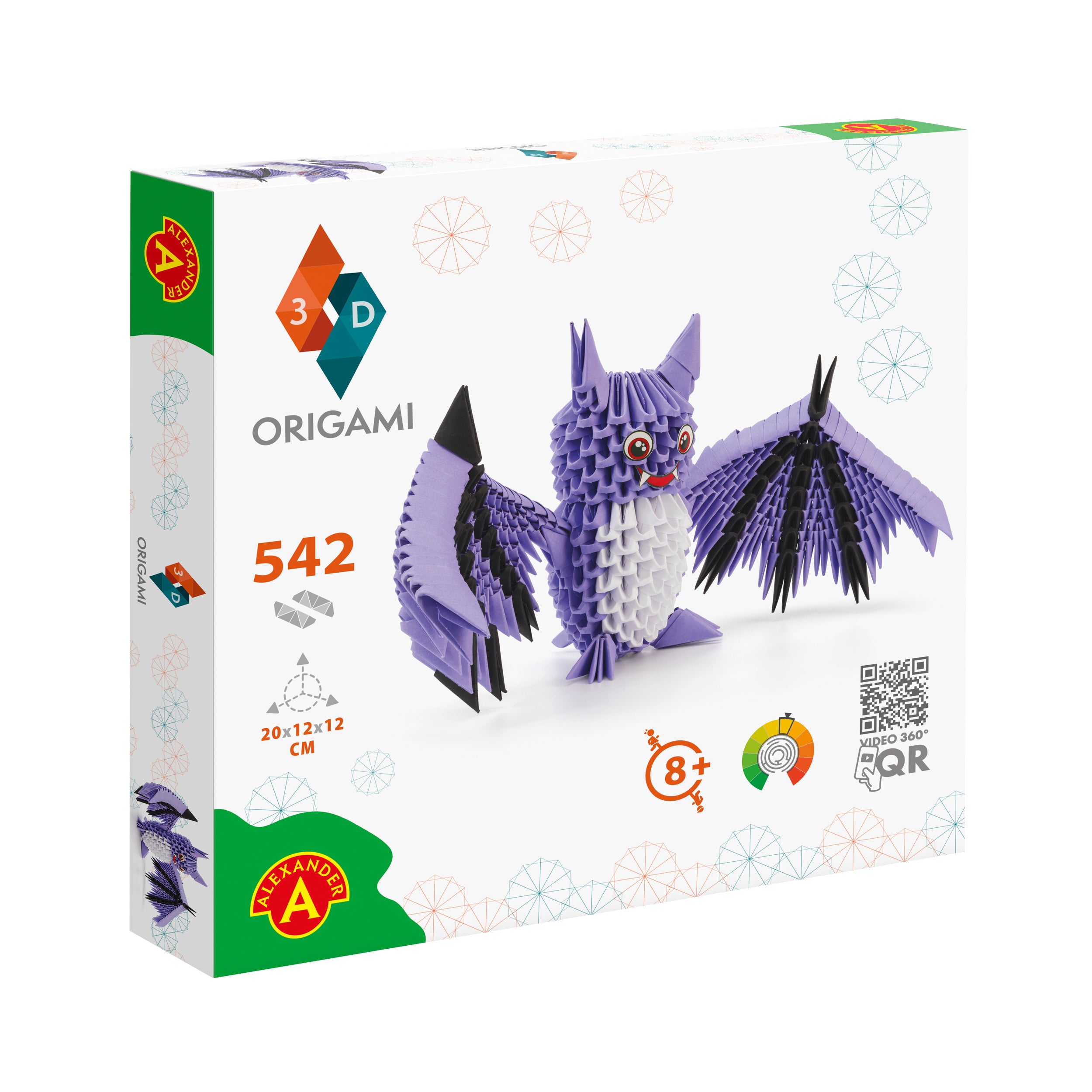 3D Flagermus - Origami (Byg-selv papirskulptur - 542 pcs)