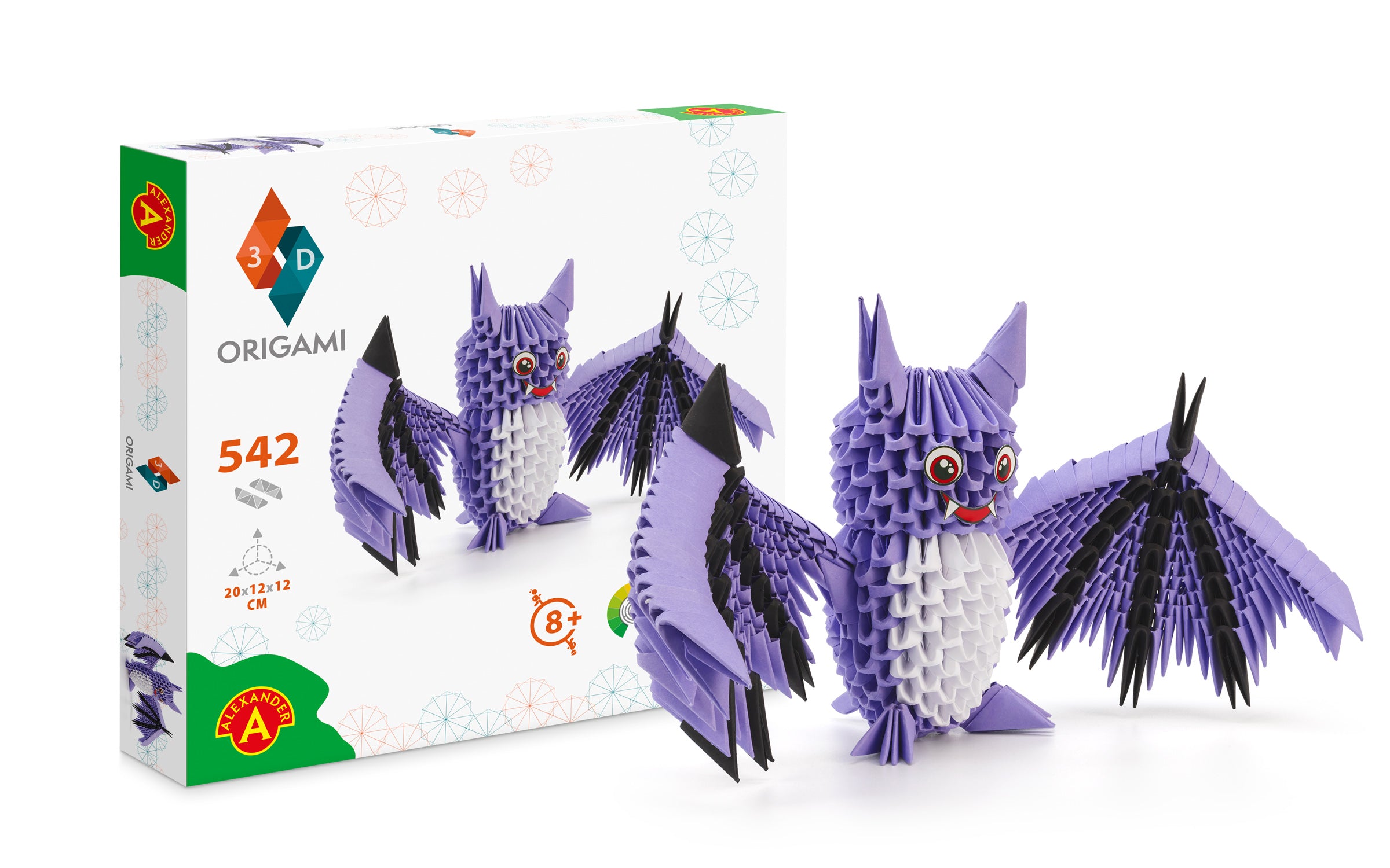 3D Flagermus - Origami (Byg-selv papirskulptur - 542 pcs)