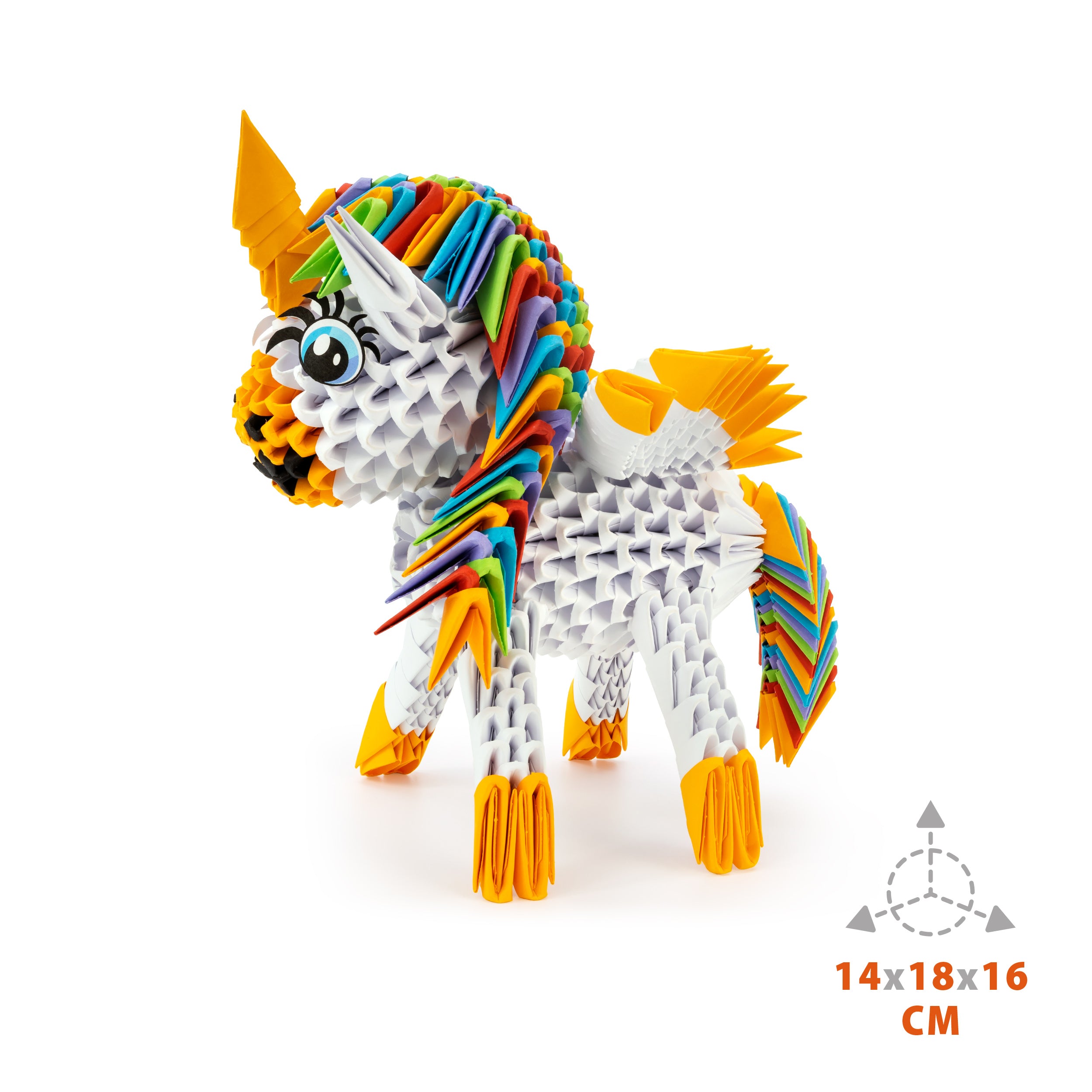 3D Enhjørning - Origami (Byg-selv papirskulptur - 656 pcs)