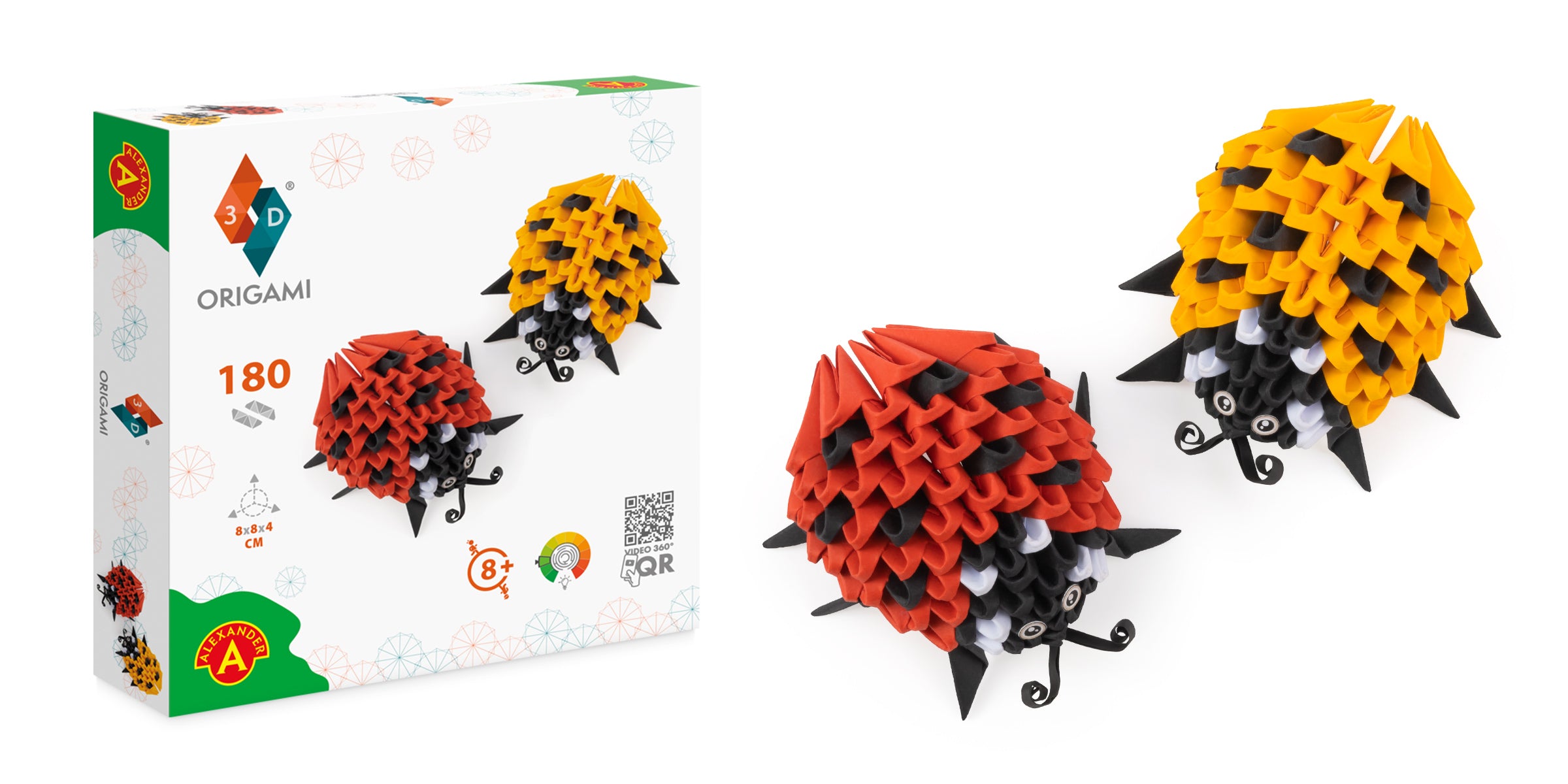 3D Mariehøns - Origami (Byg-selv papirskulptur)