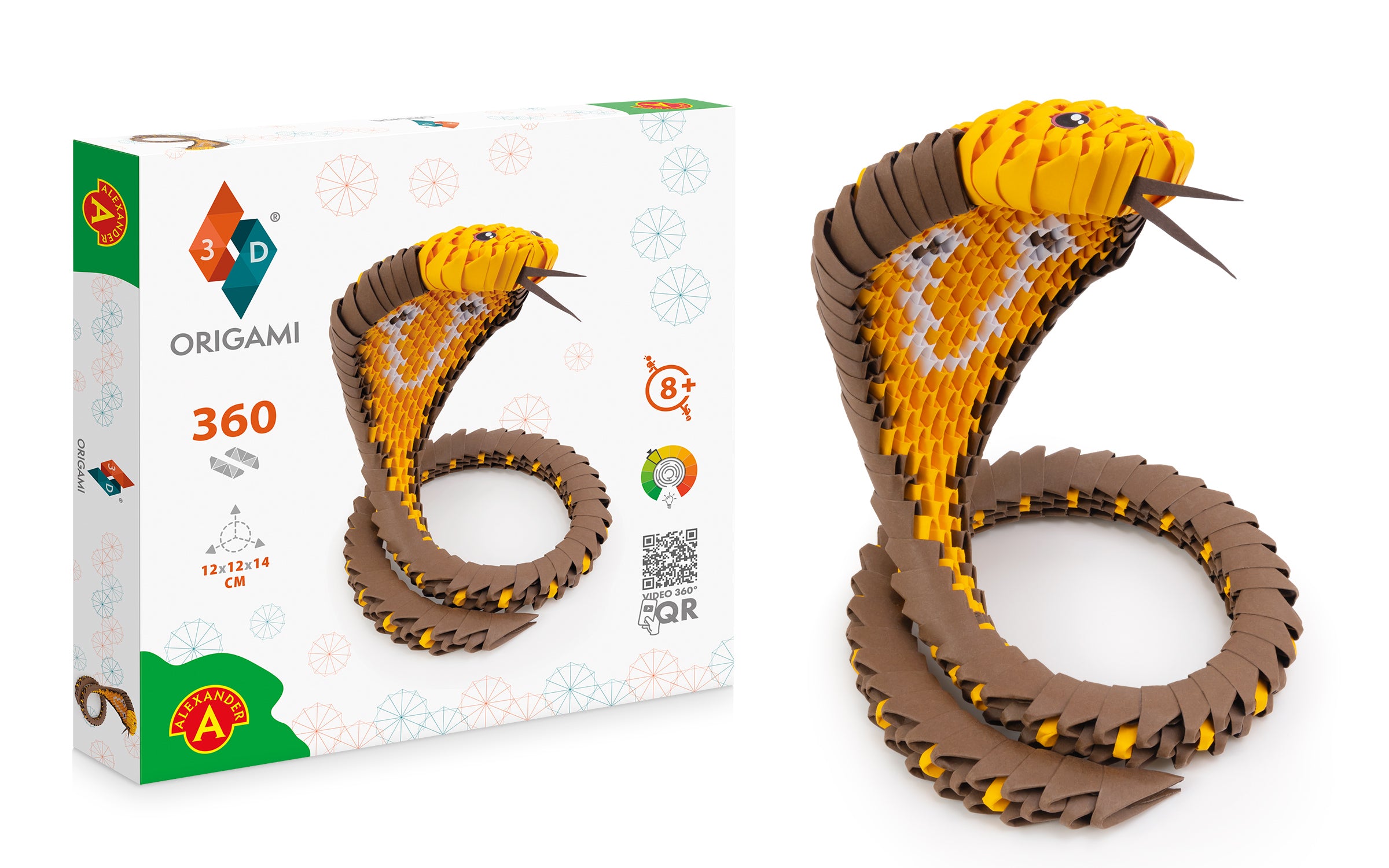3D Kobra - Origami (Byg-selv papirskulptur - 360 pcs)
