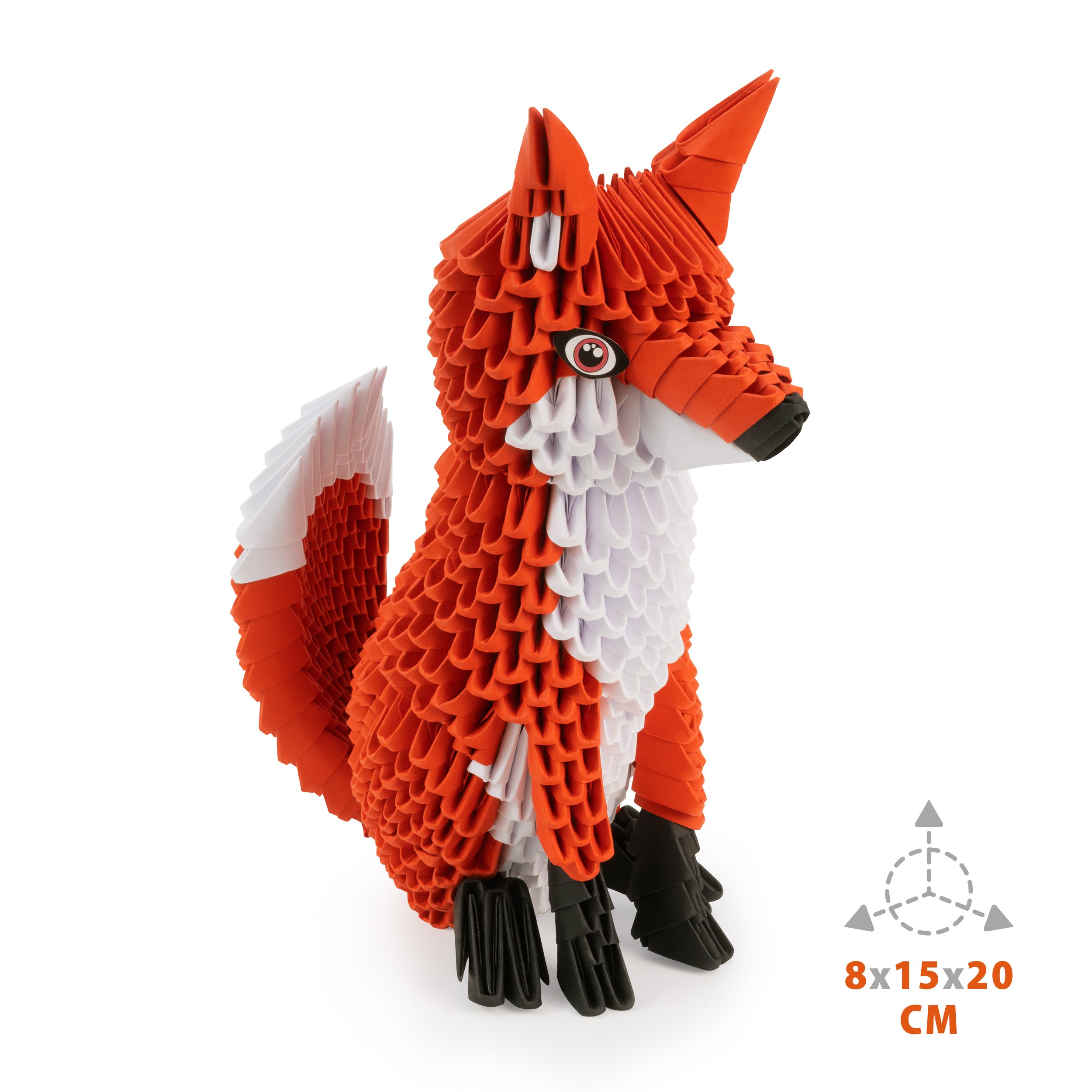 3D Ræv - Origami (Byg-selv papirskulptur - 777 pcs)