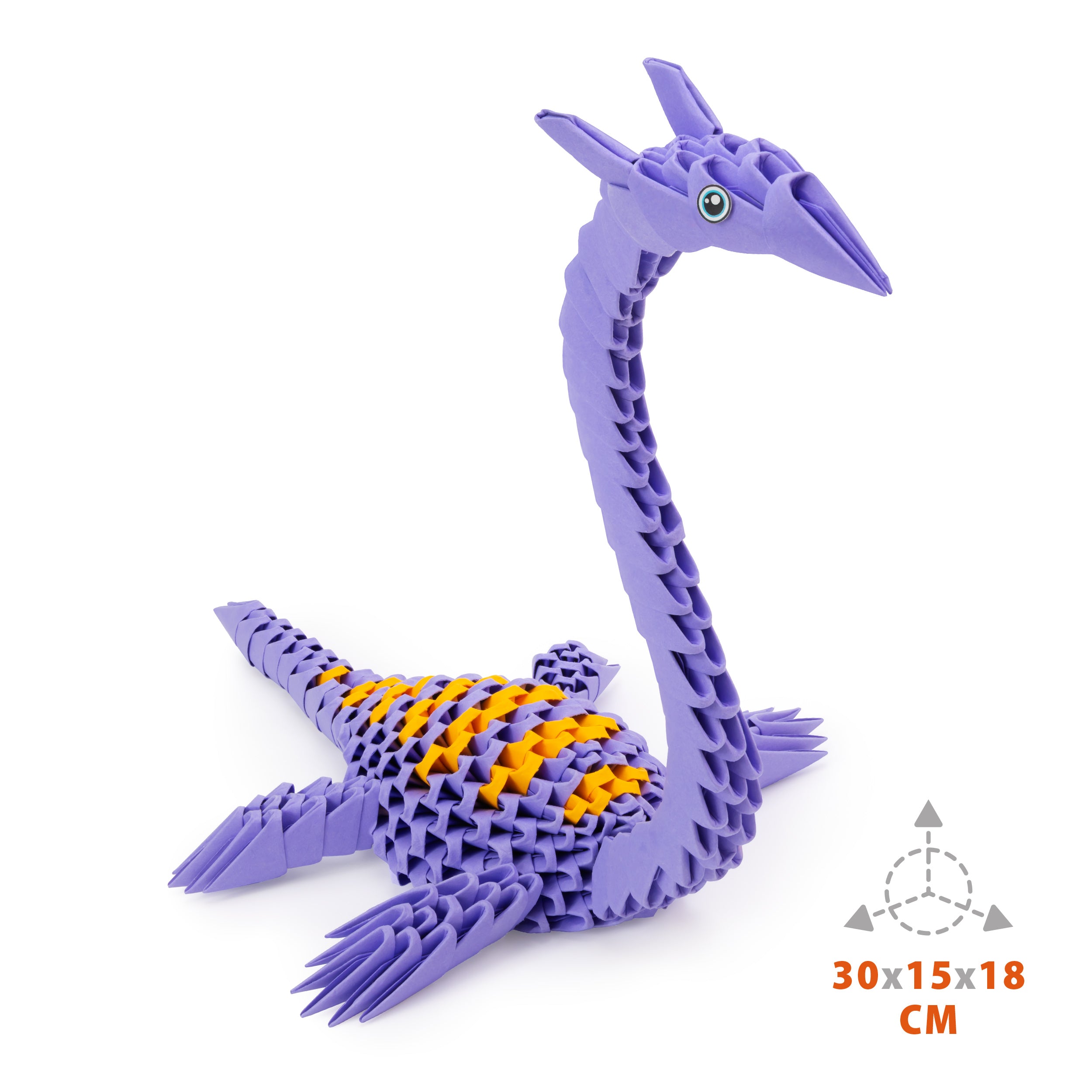 3D Plesiosaurus - Origami (Byg-selv papirskulptur - 312 pcs)