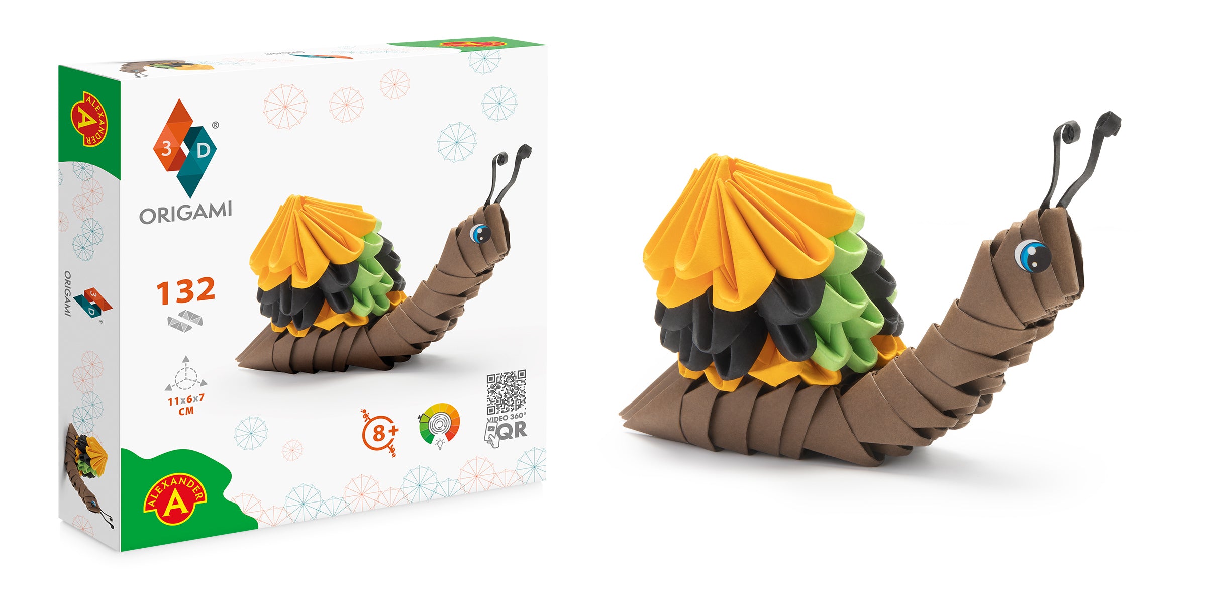 3D Snegl - Origami (Byg-selv papirskulptur)