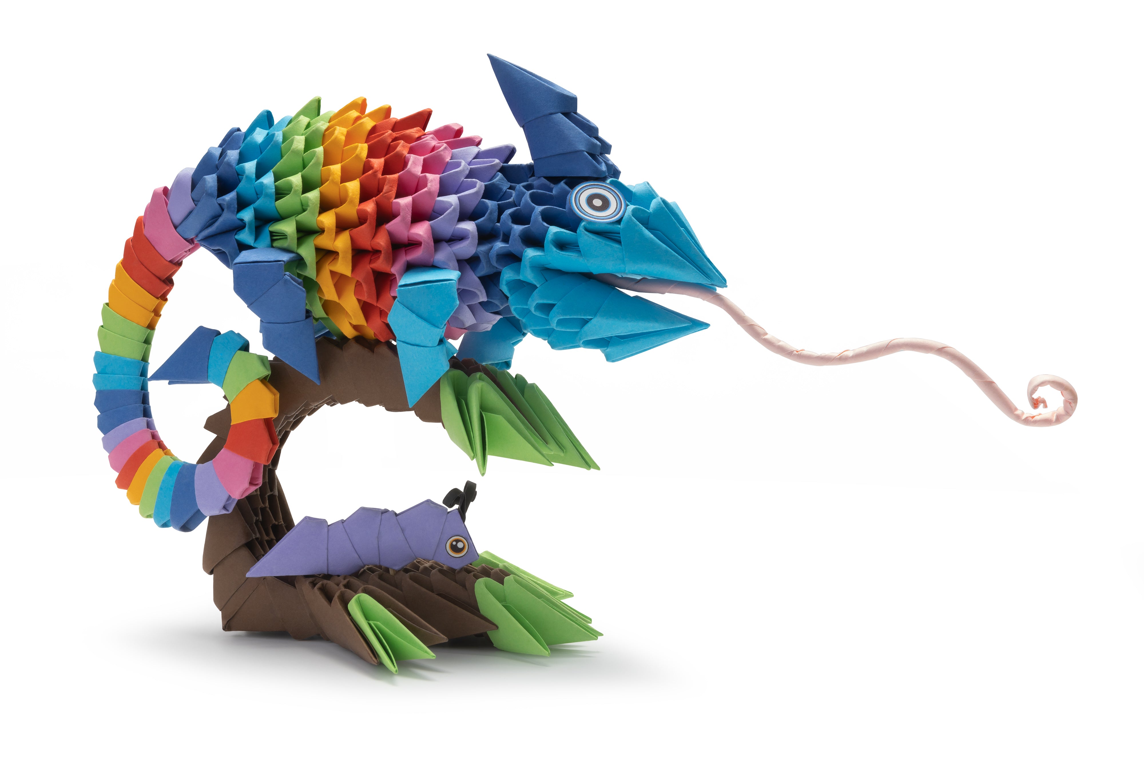 3D Kameleon - Origami (Byg-selv papirskulptur - 380 pcs)