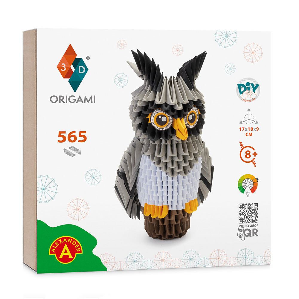 3D Ugle - Origami (Byg-selv papirskulptur - 565 pcs)