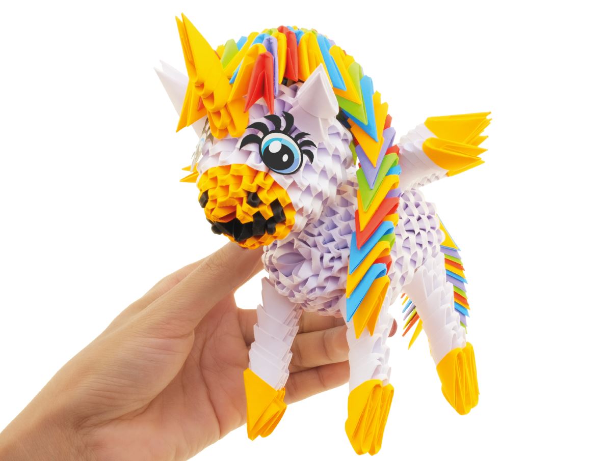 3D Enhjørning - Origami (Byg-selv papirskulptur - 656 pcs)