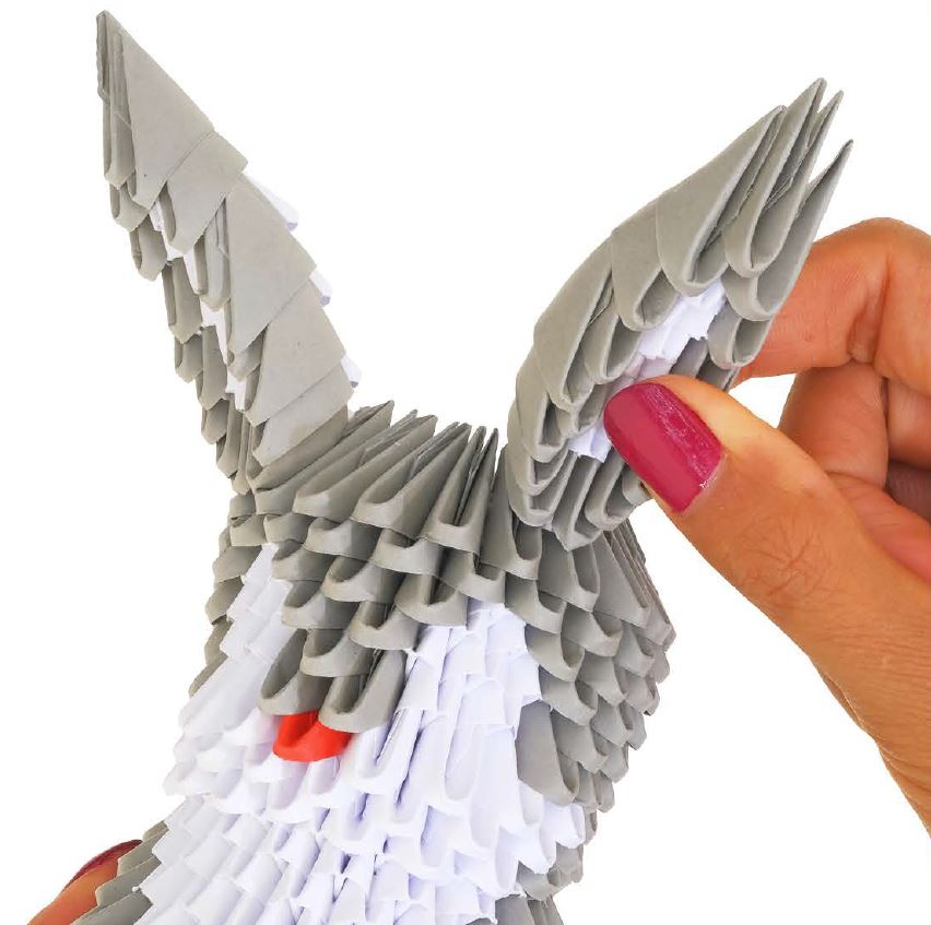 3D Kanin - Origami (Byg-selv papirskulptur - 747 pcs)