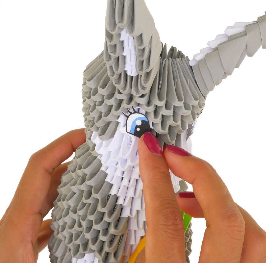 3D Kanin - Origami (Byg-selv papirskulptur - 747 pcs)