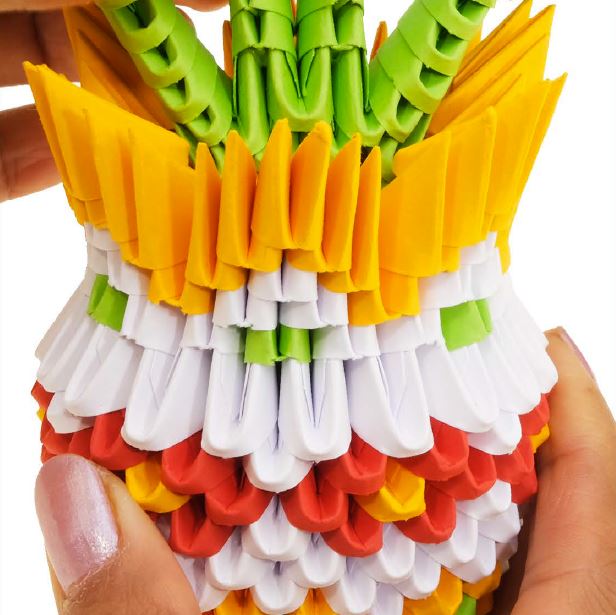 3D Blomster - Origami (Byg-selv papirskulptur - 554 pcs)