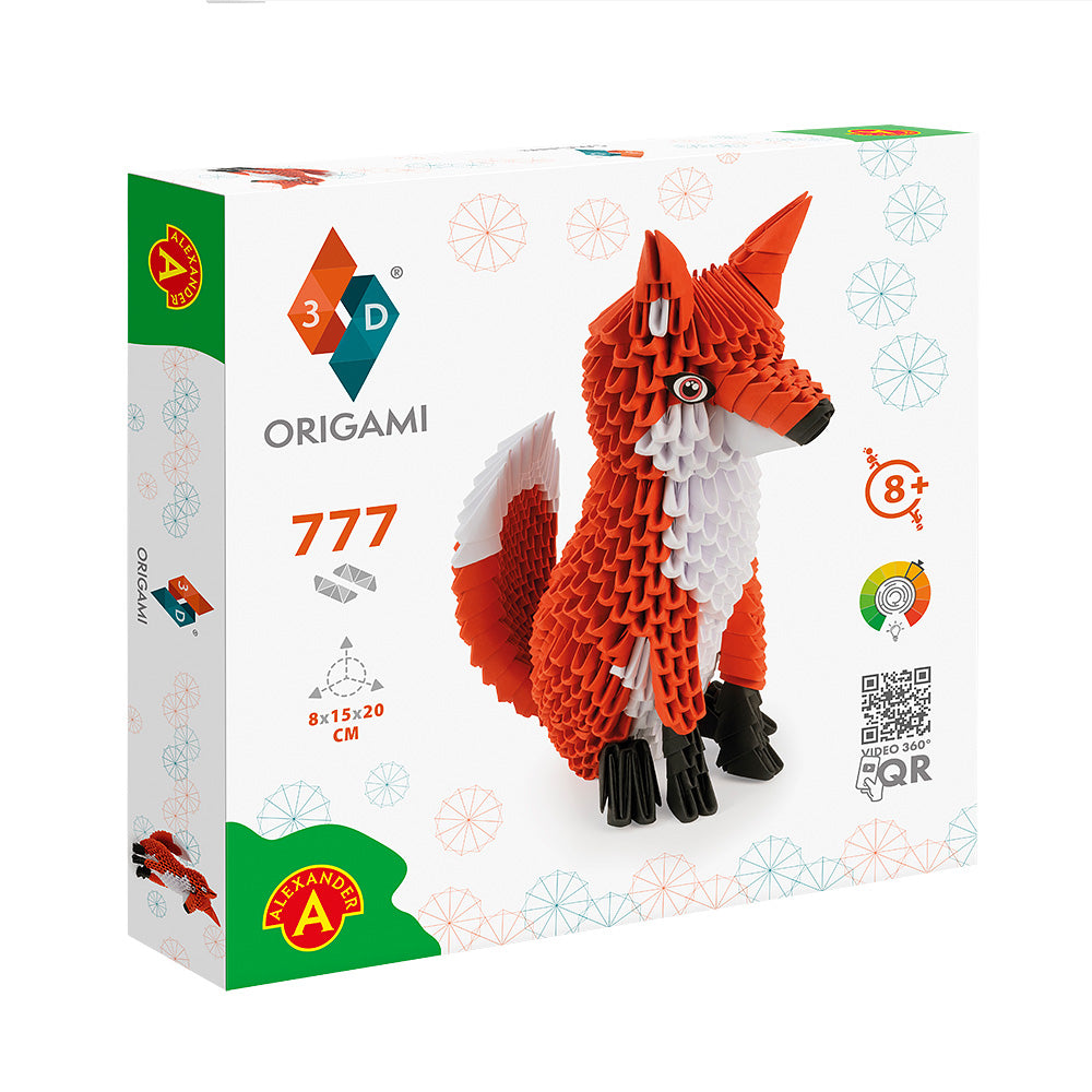 3D Ræv - Origami (Byg-selv papirskulptur - 777 pcs)