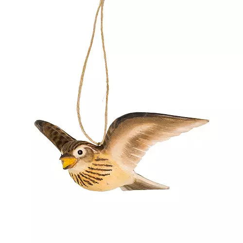 Flyvende Sanglærke DecoBird - Håndskåret Træfigur Af Wildlife Garden