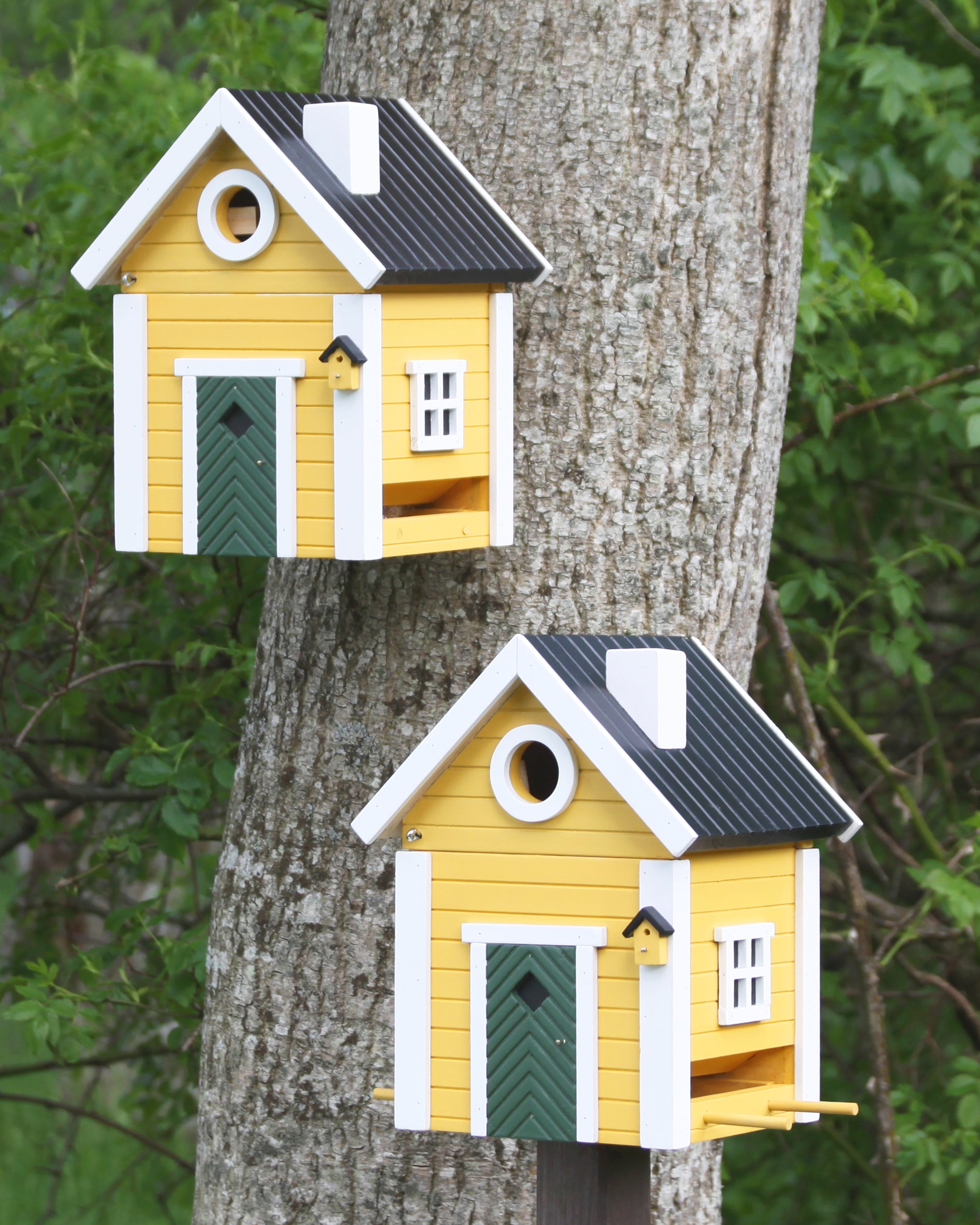 Multi-Fuglekasse/Foderhus - Yellow Cottage - Ekskl. Pæl