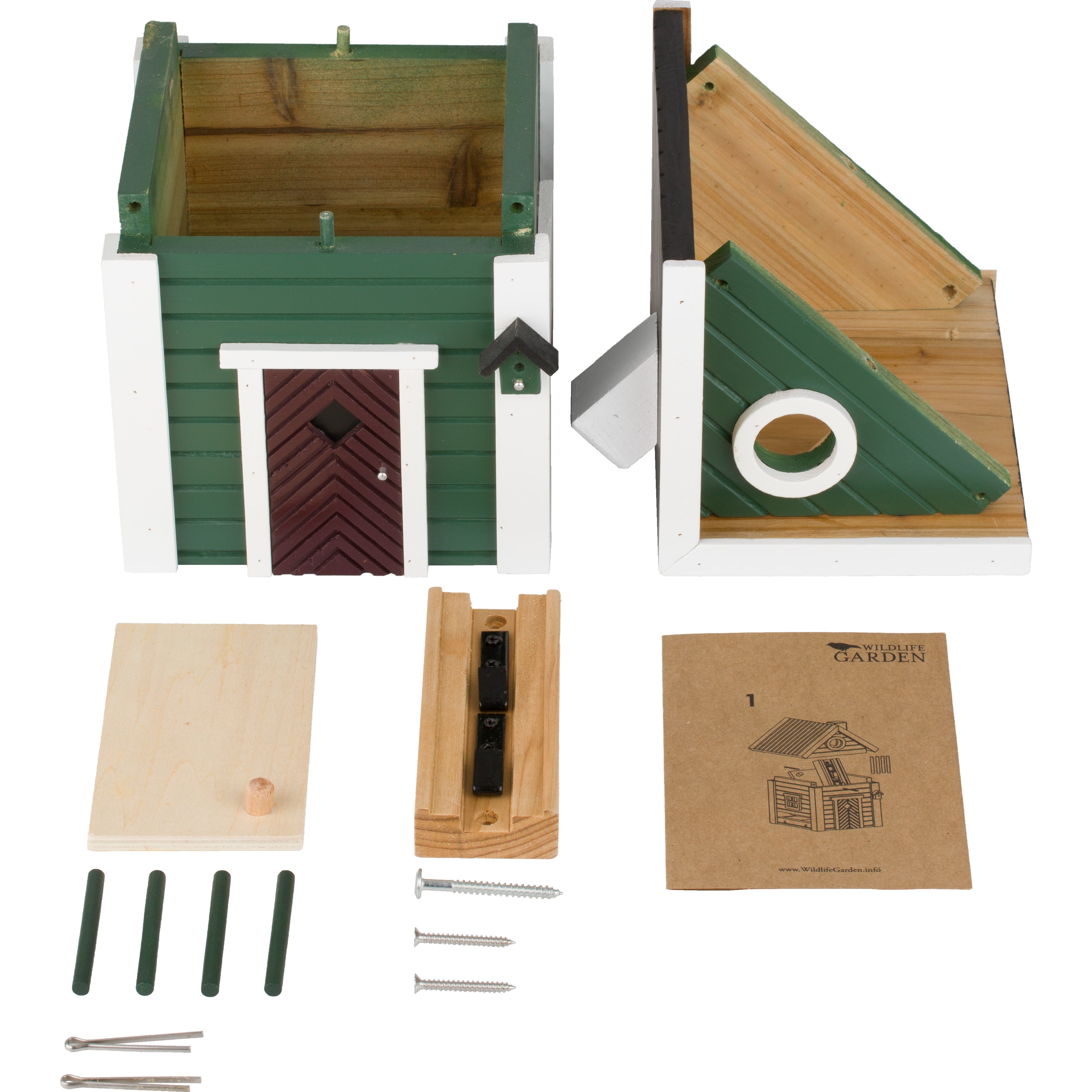 Multi-Fuglekasse/Foderhus - Green Cottage - Ekskl. Pæl