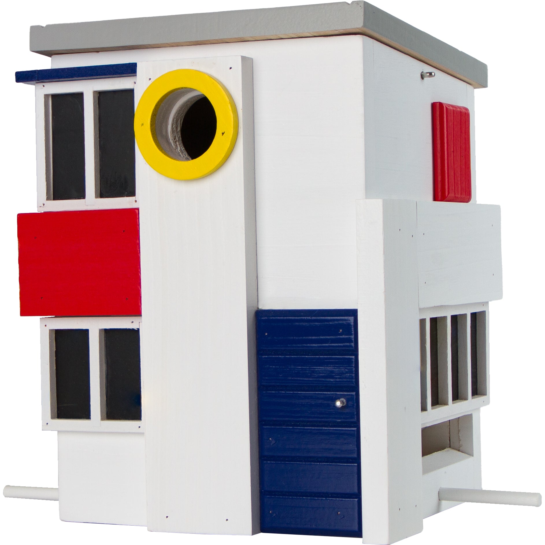 Multi-Fuglekasse/Foderhus - De Stijl - Ekskl. Pæl