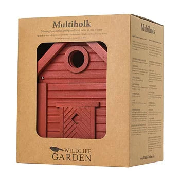 Multi-Fuglekasse/Foderhus - Red Earth - Ekskl. Pæl