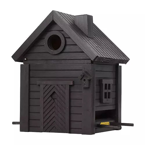 Multi-Fuglekasse/Foderhus - Carbon Black - Ekskl. Pæl