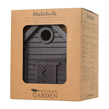 Multi-Fuglekasse/Foderhus - Carbon Black - Ekskl. Pæl