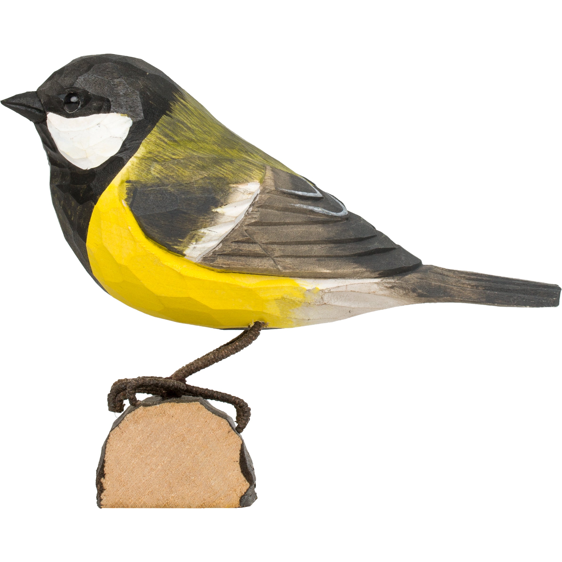 Musvit DecoBird - Håndskåret Træfigur Af Wildlife Garden