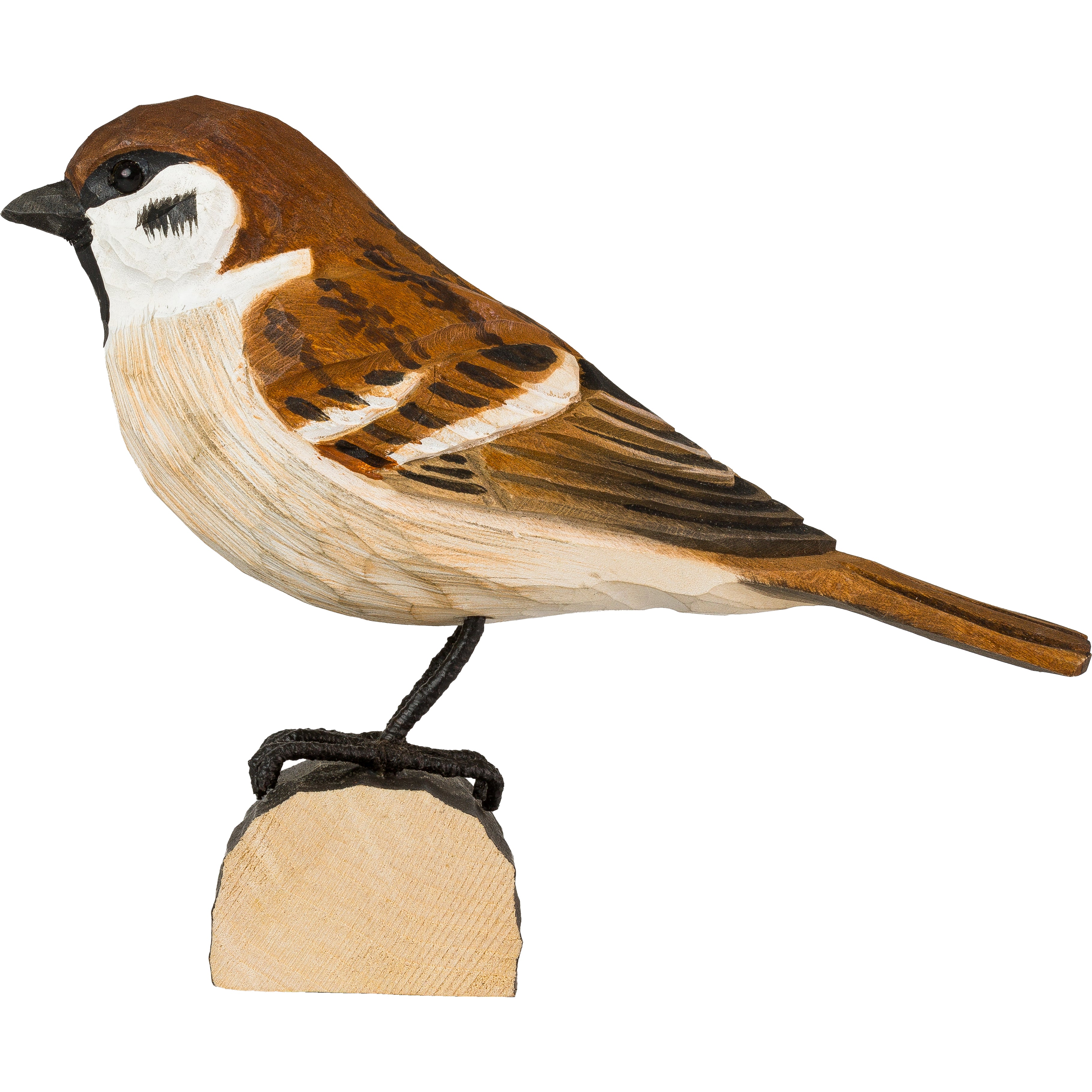 Skovspurv DecoBird - Håndskåret Træfigur Af Wildlife Garden