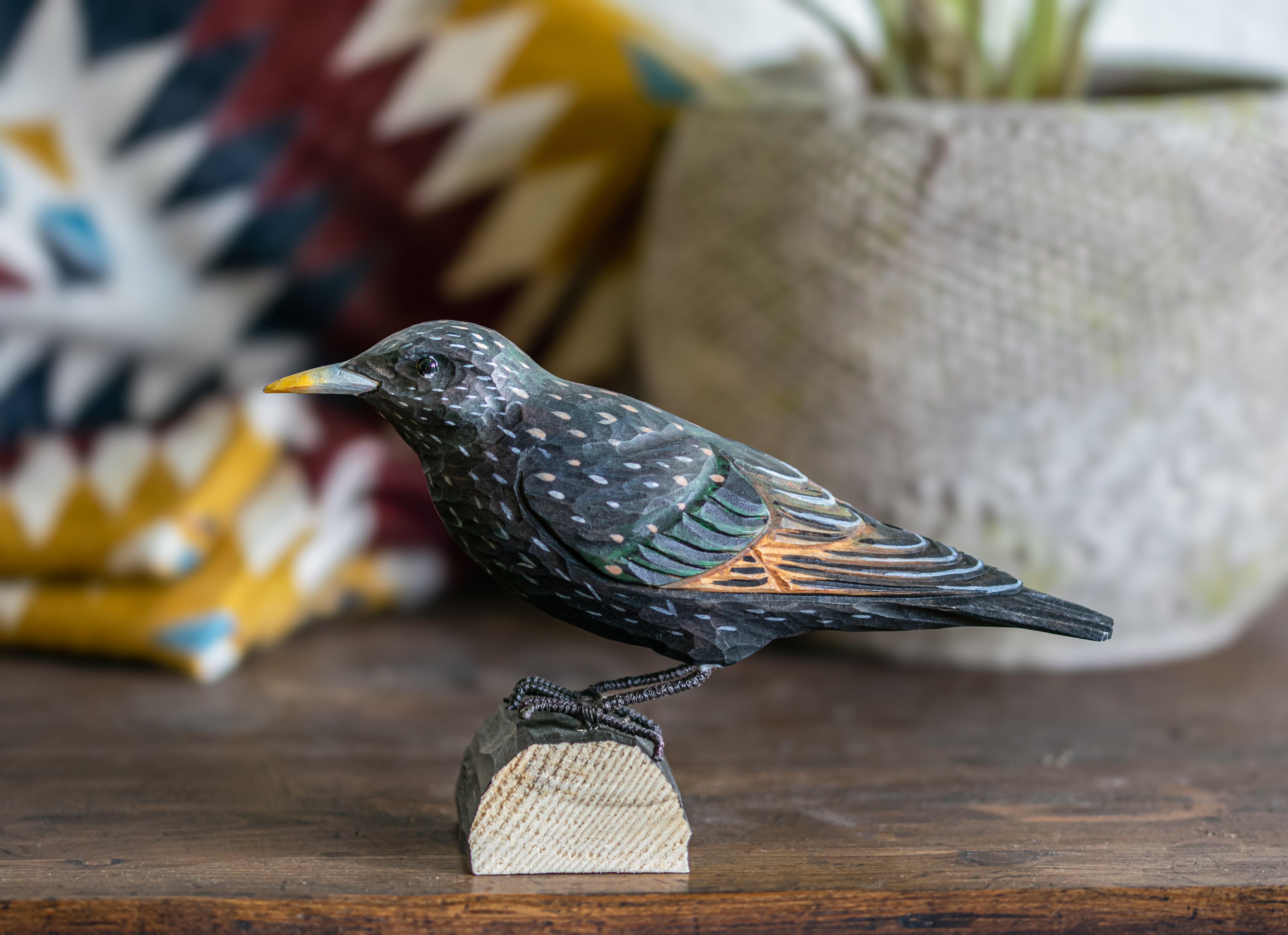 Stær DecoBird - Håndskåret Træfigur Af Wildlife Garden