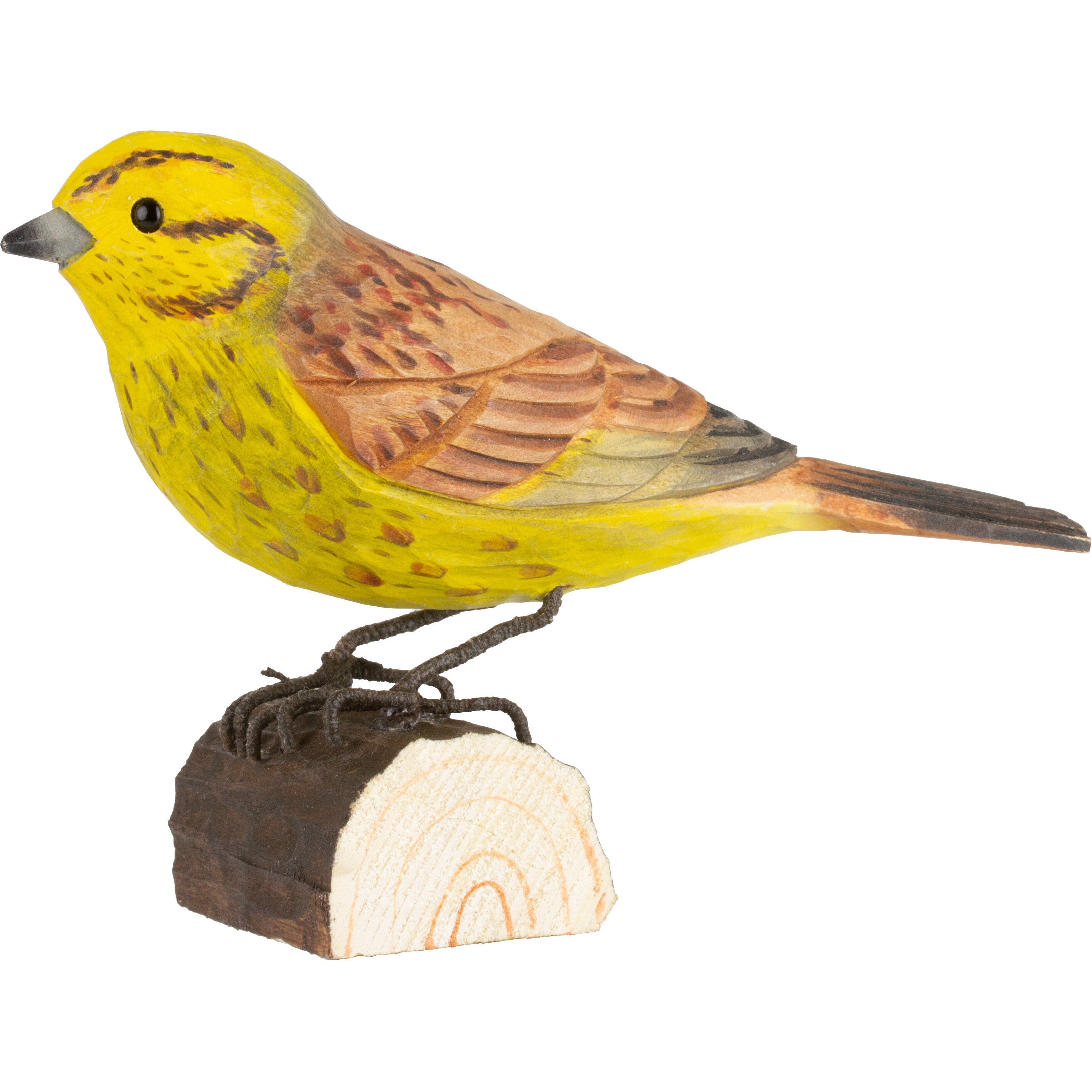 Gulspurv DecoBird - Håndskåret Træfigur Af Wildlife Garden