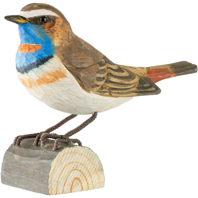 Blåhals DecoBird - Håndskåret Træfigur Af Wildlife Garden